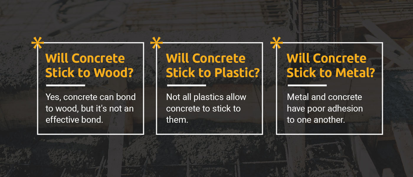 what will concrete stick to