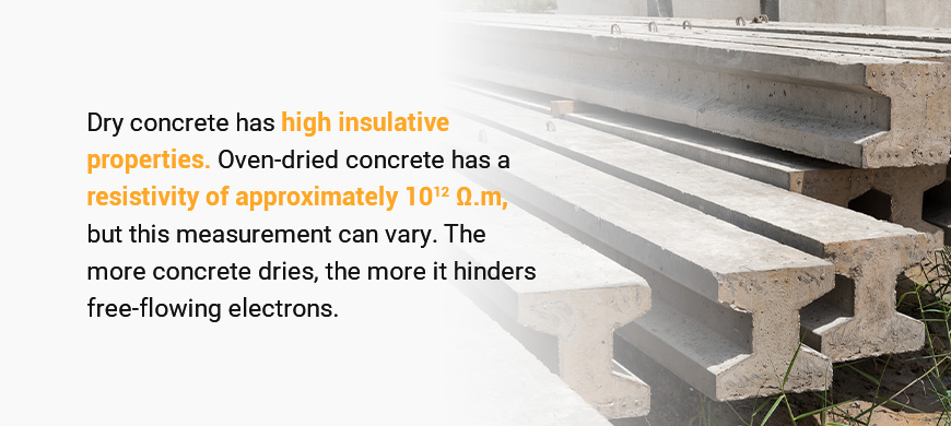 dry concrete has high insulative properties